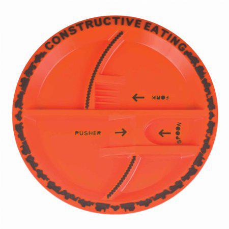 Constructive Eating Made in USA Construction Plate for Toddlers, Infants, Babies and Kids