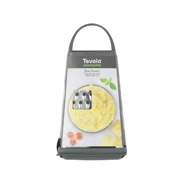 Elements Box Grater with Storage Container - Charcoal