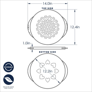 12" Lattice & Hearts Reversible Pie Top Cutter