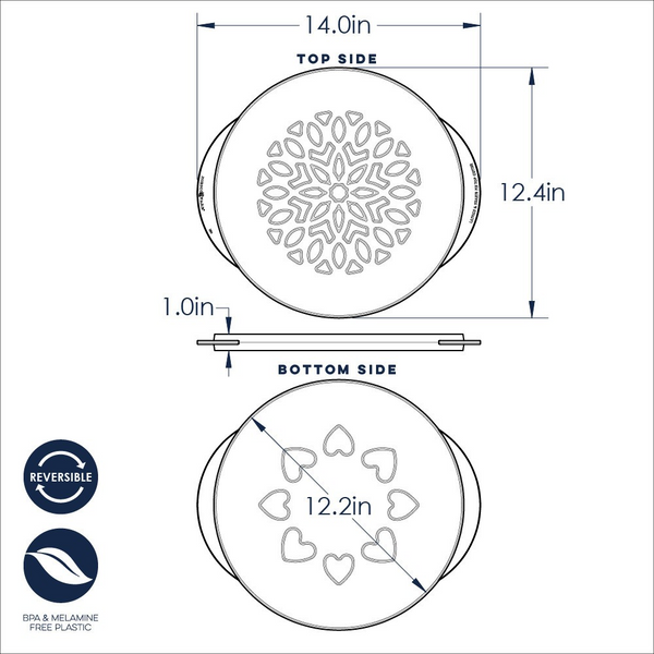 12" Lattice & Hearts Reversible Pie Top Cutter