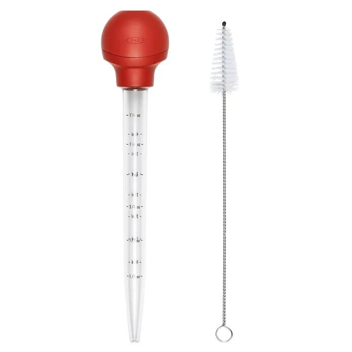 Baster With Cleaning Brush - Red OXO