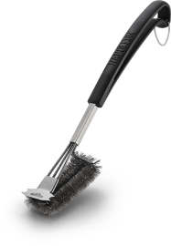 Triple-Row Vertical Grill Brush W/ Stainless Steel Bristles