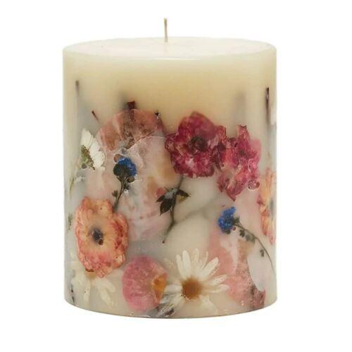 Rosy Rings Apricot Rose Round Botanical Candle