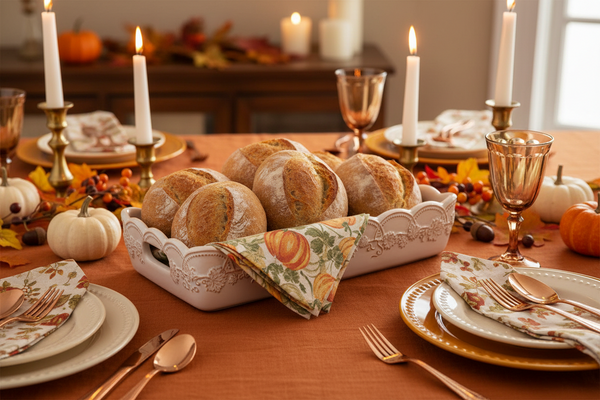 Bread Tray Pumpkin Towel Set