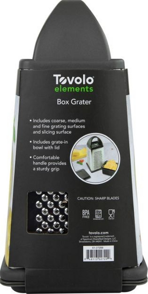 Elements Box Grater with Storage Container - Charcoal