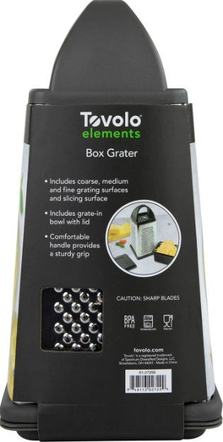 Elements Box Grater with Storage Container - Charcoal