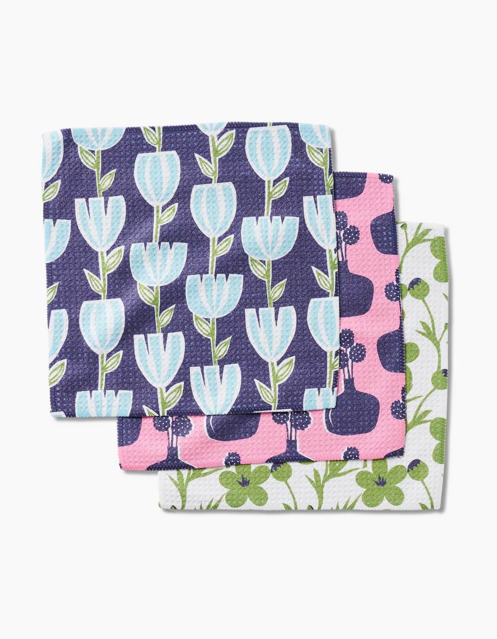Spring Bouquet Dishcloth Set of 3 Geometry