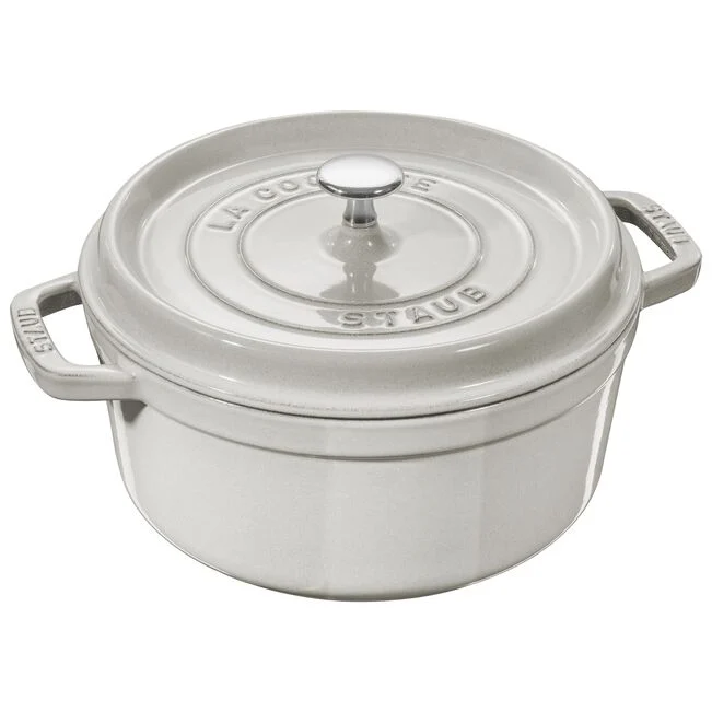 Staub  5.5-qt Round Dutch Oven - White Truffle