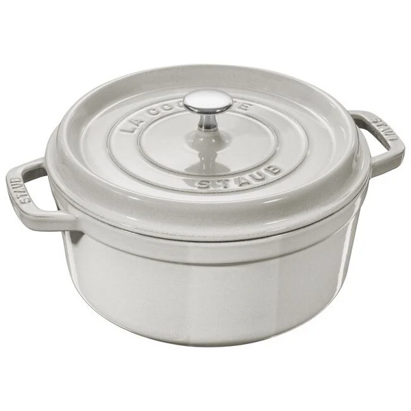 Staub  5.5-qt Round Dutch Oven - White Truffle