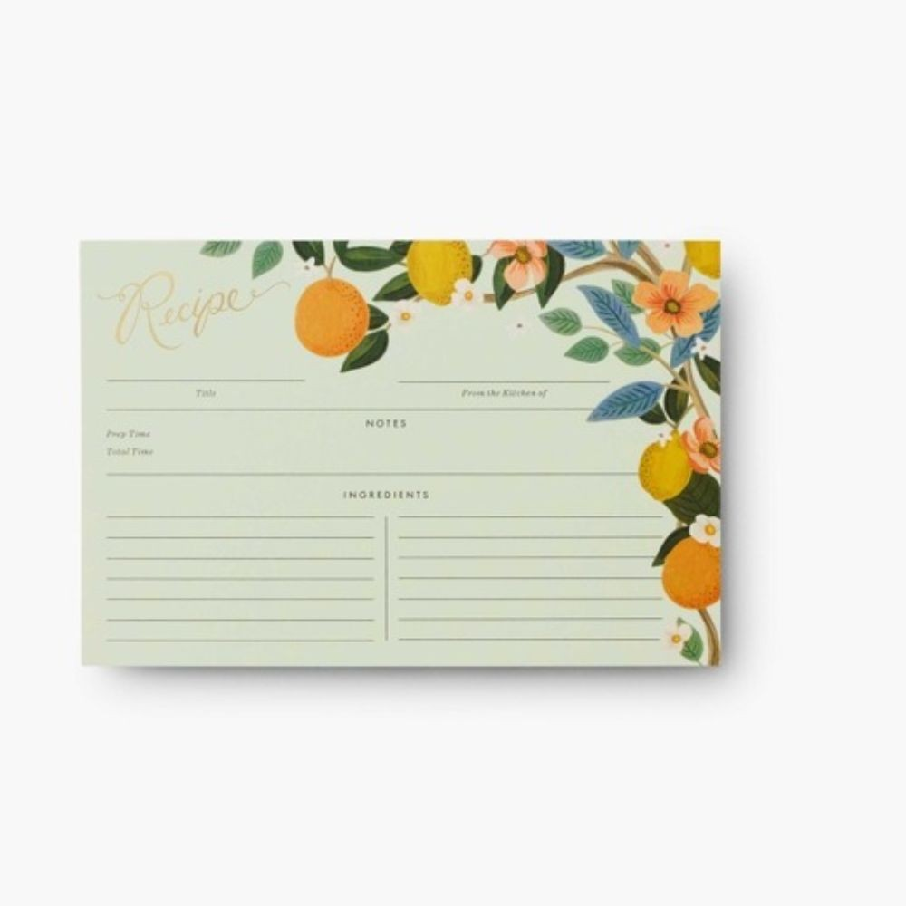 Pack of 12 Citrus Grove Recipe Card