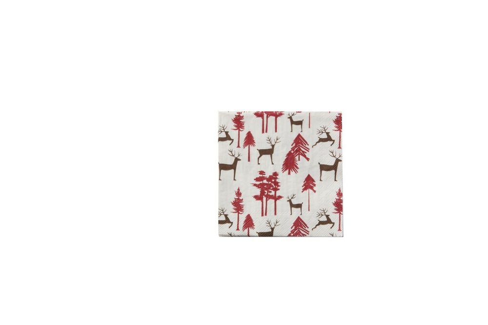 Wooded Reindeer Paper Napkin-Beverage