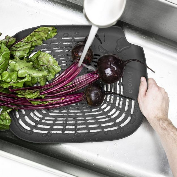 Prep N Rinse Flat Colander Charcoal