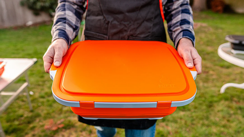 (XL) BBQ Prep Tub w/ Lid - Classic Orange