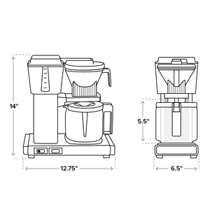 Moccamaster KBGV Select Glass Carafe Coffee Brewer Matte Black