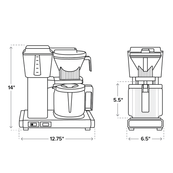Moccamaster KBGV Select Glass Carafe Coffee Brewer Matte Black