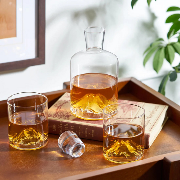 Mountain Crystal Decanter and Tumbler Set