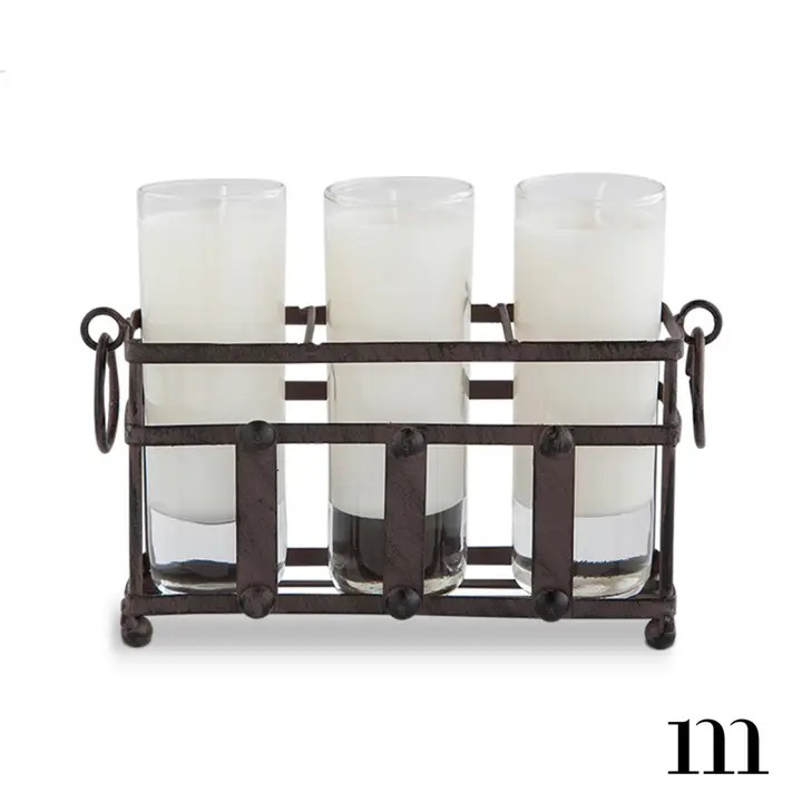 Three Votive Metal Holder