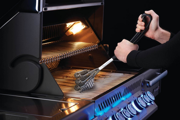 Bristle-Free Triple-Row Grill Brush w/ Rolled Stainless Steel