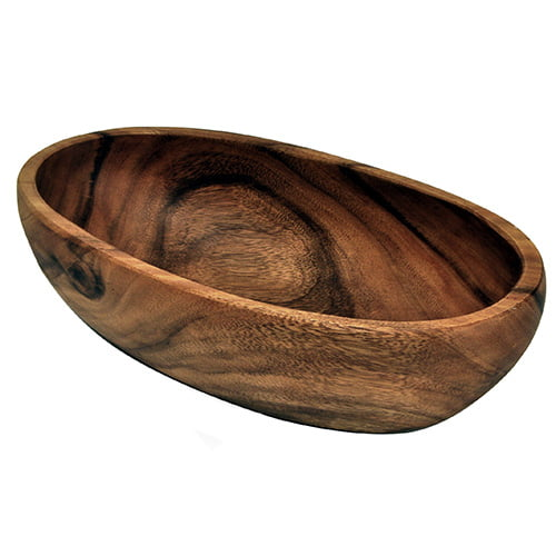 Acacia Oval Wood Serving Bowl 15" x 8"