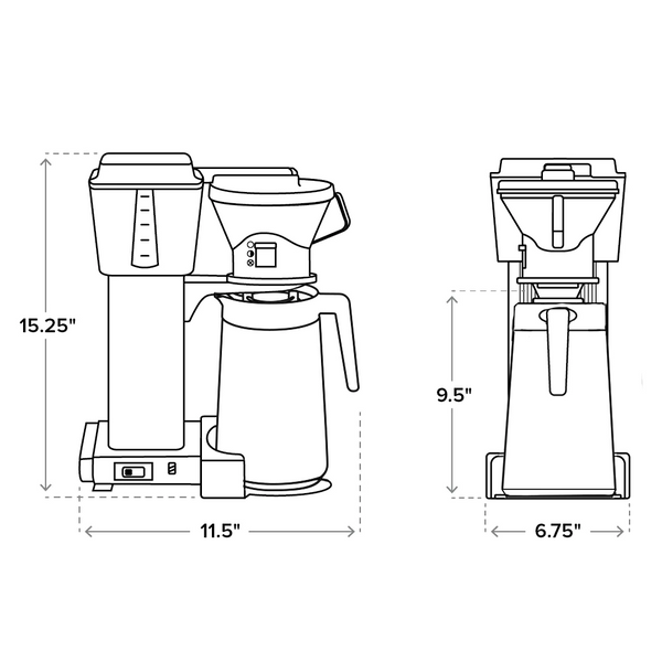 Technivorm Moccamaster Black KBT Coffee Brewer, 40 oz