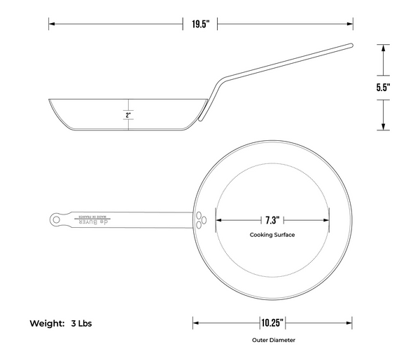 10.25" Blue Carbon Steel Fry Pan De Buyer