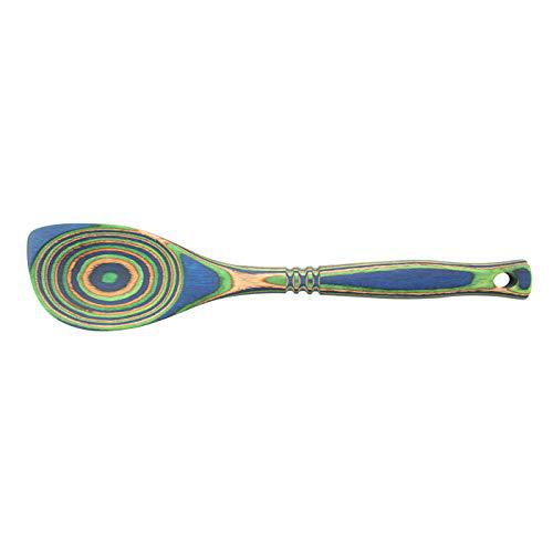 Island Bamboo Pakkawood 12-Inch Corner Spoon Peacock