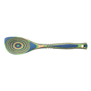 Island Bamboo Pakkawood 12-Inch Corner Spoon Peacock