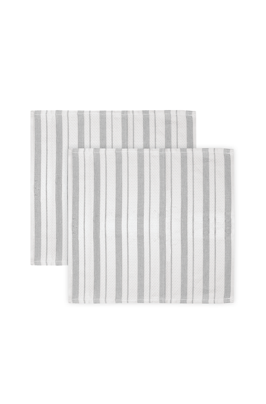 Basket Weave Dish Cloth Set of 2 Misty Gray