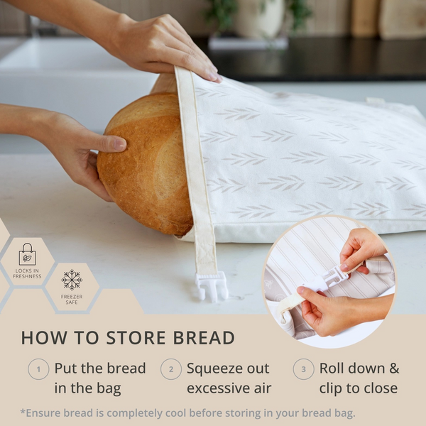 Reusable Beeswax Bread Bags For Homemade Bread - 2 Pack