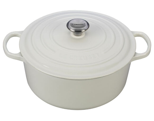 Le Creuset, White, 7.25qt., Signature Round Dutch Oven