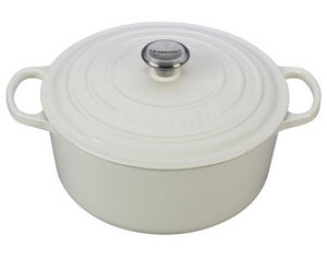 Le Creuset, White, 7.25qt., Signature Round Dutch Oven