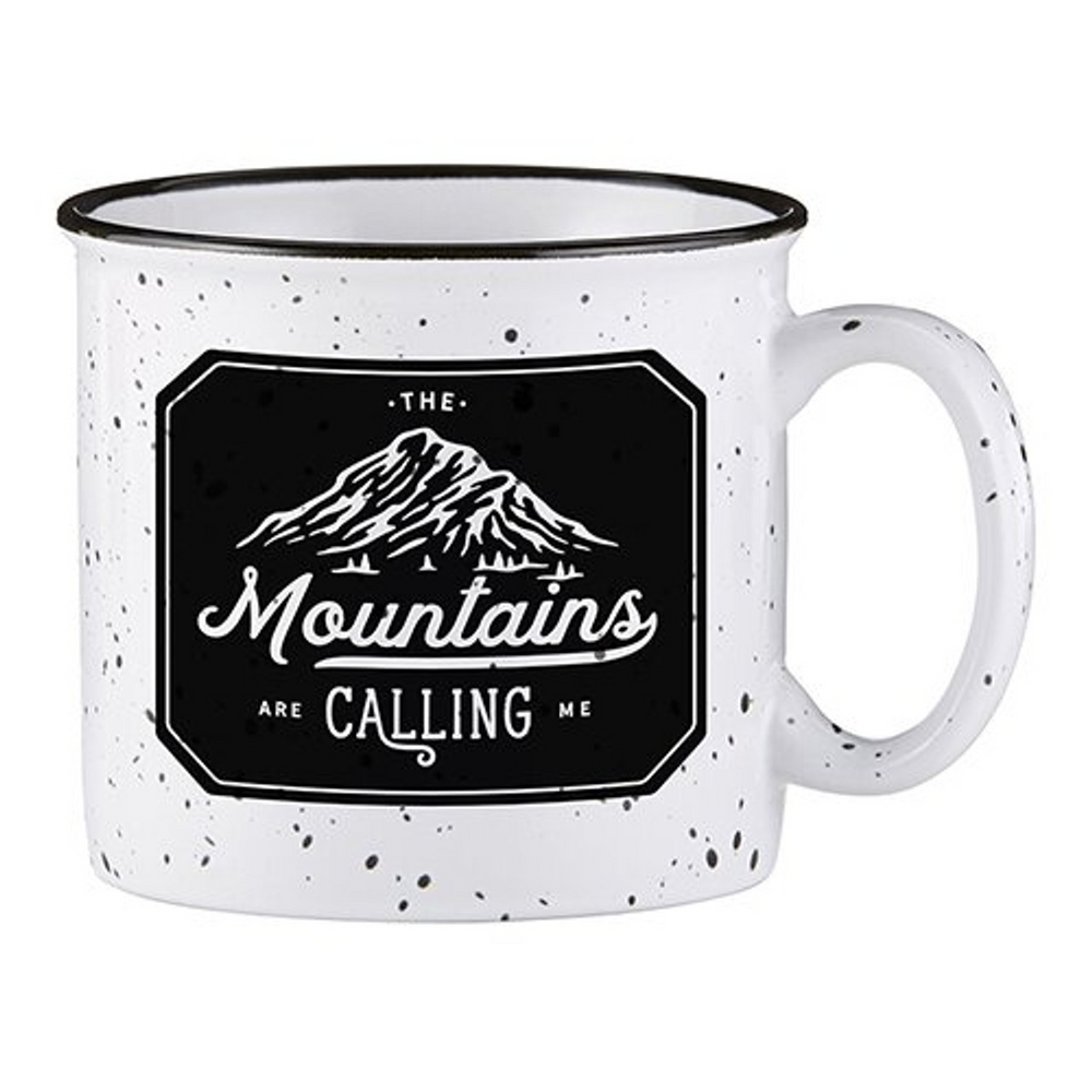 White Campfire Mug - Mountains are Calling