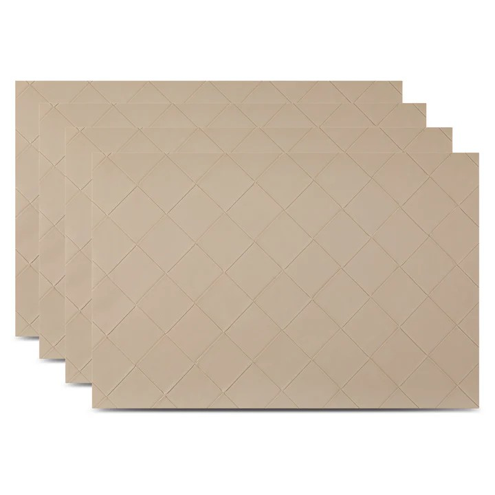 Linen Modena Vegan Leather Reversible 2 Pattern 12" x 18" Rectangular Placemat Set Of 4 (1) (1)