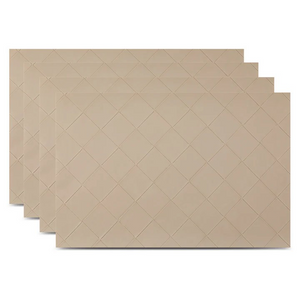 Linen Modena Vegan Leather Reversible 2 Pattern 12" x 18" Rectangular Placemat Set Of 4 (1) (1)