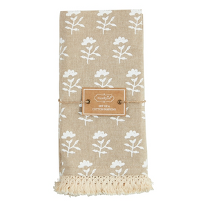 Fringe Block Print Napkin Set