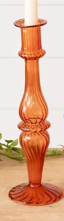 Amber Ombre Glass Taper Holder - 3 Styles