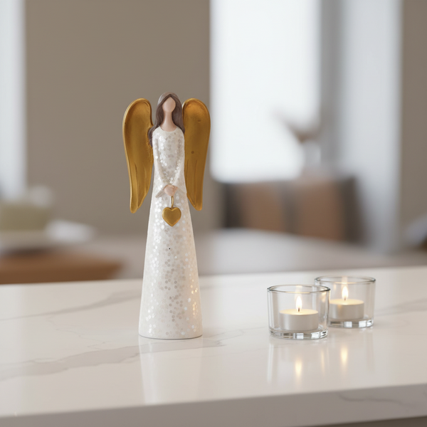 Gold Glitter Angel Figurine