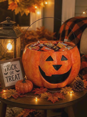 Mache Jack-O-Lantern Treat Buckets - Choose Small or Large