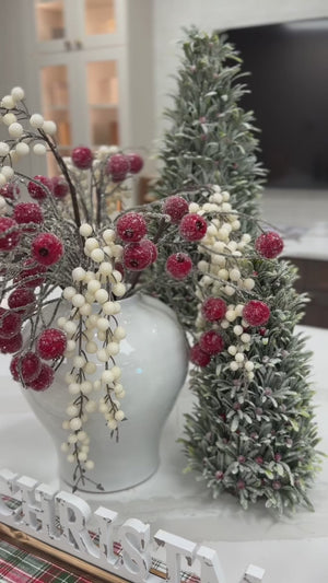 Icy Snowdrop Berry Hanging | 35"