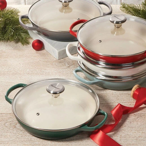 Enameled Cast Iron Signature Round Braiser with Glass Lid - Choose from Several Colors