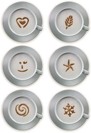 Aerolatte Cappuccino Artist, For Latte Coffee Art, Set Of 6 Decorative Stencils