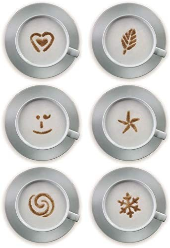 Aerolatte Cappuccino Artist, For Latte Coffee Art, Set Of 6 Decorative Stencils