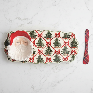 Christmas Tree Tray And Santa Tidbit Set