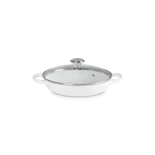 Enameled Cast Iron Signature Round Braiser with Glass Lid - Choose from Several Colors
