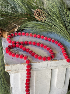 Sugared Red Bead Holiday Garland