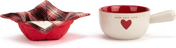 Winter Warm Heart Soup Crock Set - 3 Styles to Choose From