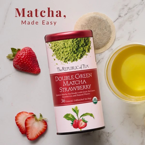 The Republic of Tea Organic Double Green® Matcha Strawberry Tea Bags