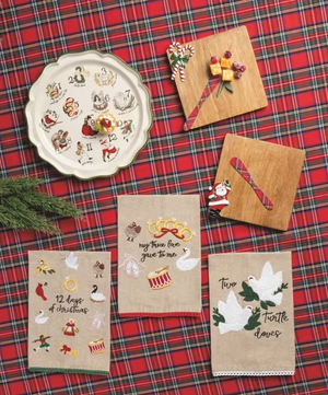 Holiday Wooden Board Set - Choose Candy Canes or Santa
