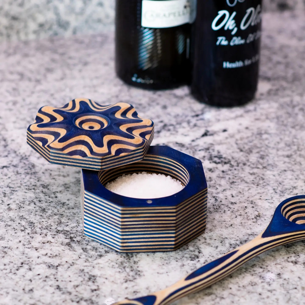 Island Bamboo Pakka Wood Salt Box Spice Cellar - Choose from DIfferent Colors