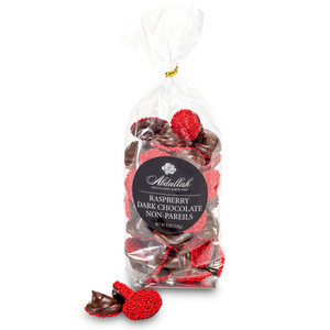 Raspberry Non-Pareils – Dark Chocolate